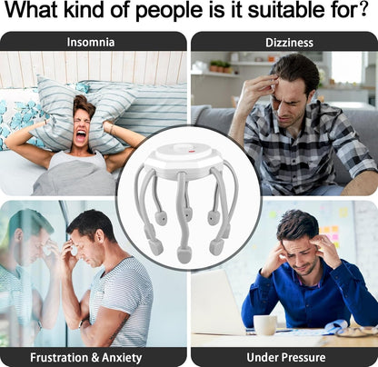 جهاز تدليك فروة الرأس مع 8 نقاط اتصال اهتزازية