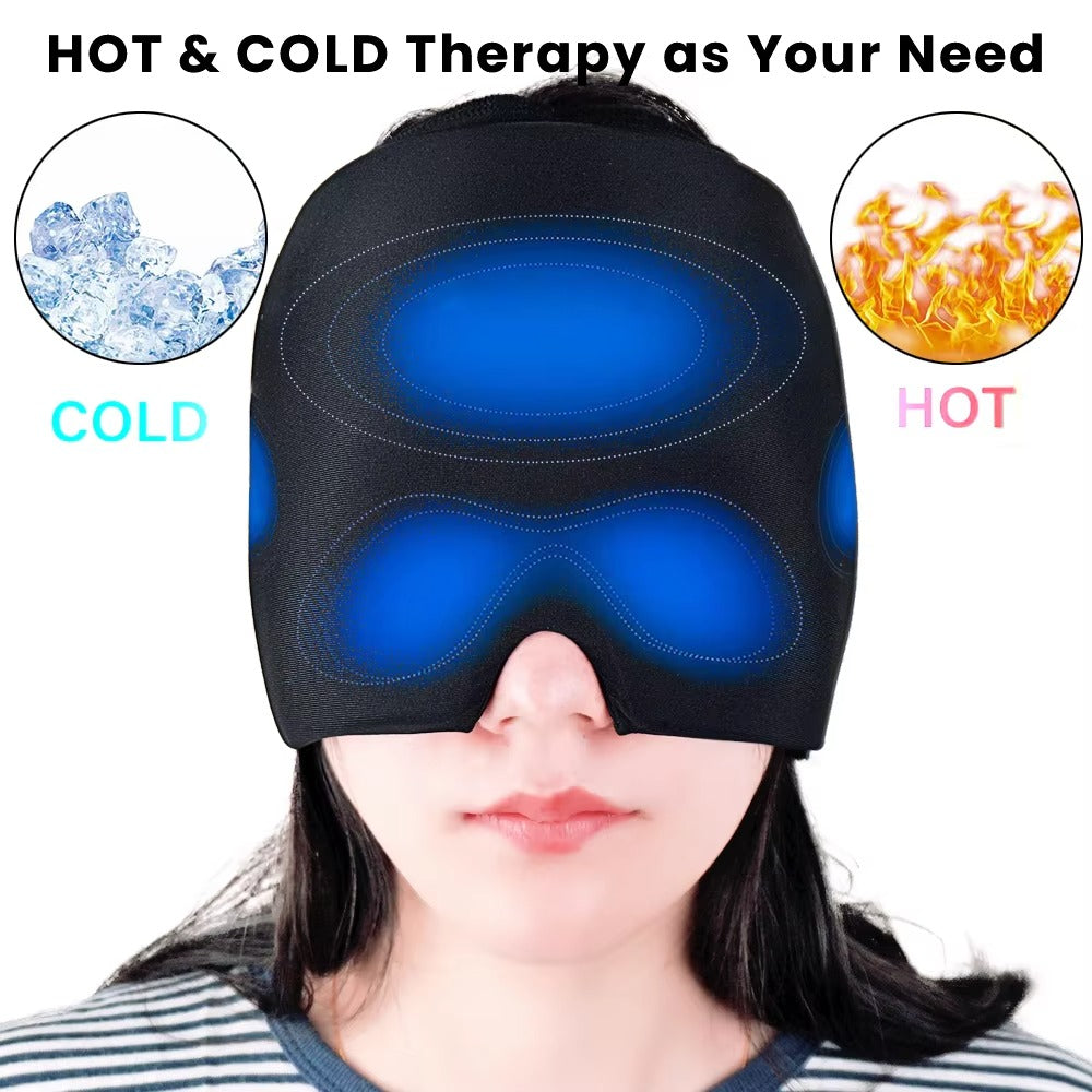 Hot & Cold Migraine Relief Ice Cap | Reusable Headache & Sinus Therapy Mask