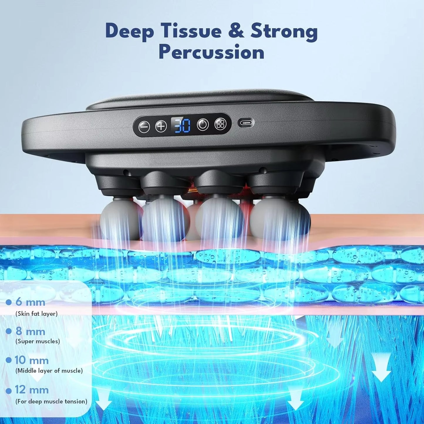 8 Head Massage Gun for Back, Shoulders, Legs, & Muscle Pain Relief