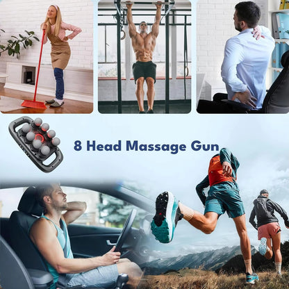 8 Head Massage Gun for Back, Shoulders, Legs, & Muscle Pain Relief