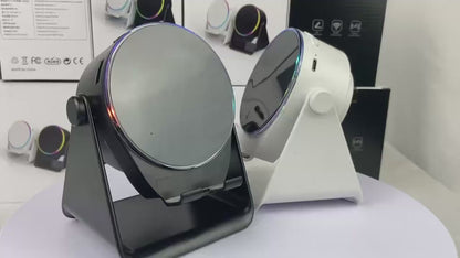 4-in-1 Wireless Induction Speaker with RGB Lights & Phone Stand | 360° Rotating Design